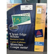 Avery Clean Edge White business Cards/ 150 cards 