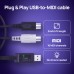 U2MIDI Pro - Professional USB MIDI Interface - 6.5ft 1-in-1-out MIDI-to-USB Cable - Plug & Play USB-to-MIDI Adapter for Computer/Laptop/PC to MIDI Instrument/Device - Compatible with Windows/Mac