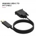 USB C to DVI Cable 6FT, 4K@30Hz USB 3.1 Type C to DVI Cable Thunderbolt 3 to DVI Cord Compatible with MacBook Pro 2019/2018/2017, Surface Book 2, Chromebook Pixel, XPS 13/15, Yoga 920/910, Galaxy S10/S9/S8, LG G5