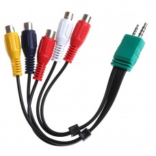20cm 3.5mm + 2.5mm to 5RCA Audio Video AV Component Adapter Cable Suitable for Samsung LED LCD TV