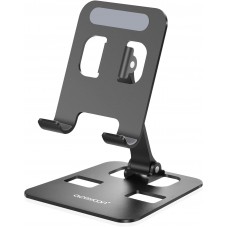 Fully Foldable Cell Phone Stand, Adjustable Aluminum Desktop Phone Holder Cradle Dock, Compatible for Phone 14 13 12 Pro Max All Smartphones and Tablets Max 10"