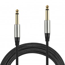 15" 1/4 Inch Instrument Cable with 6.33mm Straight TS Jack Nylon Braided Studio Cord