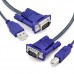 AxGear USB 4 Port 2.0 KVM Switch w/ 4 Set Cable for Mouse Keyboard Monitor Sharing 