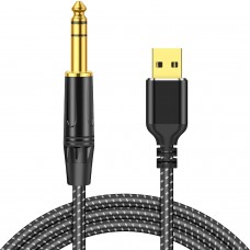 USB to 1/4 TRS Stereo Audio Cable,10FT USB A to 6.35mm 1/4 inch Male Audio Adapter for Laptop, Windows, PC, Amplifier, Speaker, Note: NOT Support Recording, Car, MP3, Truck, TV USB Port