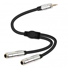 3.5mm (M) to Dual 6.35mm (F) Y Splitter Cable, 3.5mm 1/8" TRS Male to Dual 6.35mm 1/4" TS Female Stereo Audio Cord Adapter for Headphone, Speaker,Home Stereo Systems-50cm/19.68inch