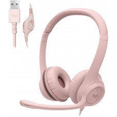 Logitech H390 Wired Headset for PC/Laptop, Stereo Headphones with Noise Cancelling Microphone, USB-A, in-Line Controls, Works with Chromebook - Rose, 1 Pack/USED Logitech H390 Wired Headset for PC/Laptop, Stereo Headphones with Noise Cancelling Microphone, USB-A, in-Line Controls, Works with Chromebook - Rose, 1 Pack/USED