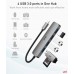 USB C Hub, Ultra Slim Type C to USB Adapter with 4 USB 3.0 Ports, Sturdy Aluminum Thunderbolt 3 to Multiport USB Adaptor Compatible with MacBook Pro/Air, Galaxy S21, iPad Pro, Dell, Chromebook,etc