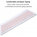 Rechargeable Bluetooth Keyboard and Mouse Combo Ultra-Slim Portable Compact Wireless Mouse Keyboard Set for Android Windows Tablet Cell Phone iPhone iPad Pro Air Mini, iPad OS/iOS 13 and Above (Pink)