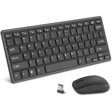 Wireless 2.4G Mini Keyboard Mouse Combo Cordless Slim Design for Desktop Laptop/Black