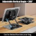 360° Rotating Tablet Desk Stand Holder with USB Cooler，Carbon Steel Frame Dual Rod Mount Support
