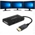 CABLEDECONN 4-in-1 Multi-Function Displayport to Hdmi/Dvi/Vga Adapter Cable with Micro USB Audio Output Male to Female Converter Supports 3 Monitors at The Same Time