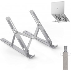 Laptop Stand, Adjustable Aluminum Laptop Tablet Riser, Foldable Portable Desktop Holder Compatible with All Laptops