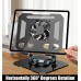 360° Rotating Tablet Desk Stand Holder with USB Cooler，Carbon Steel Frame Dual Rod Mount Support