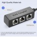 RJ45 Ethernet Splitter 1 to 3 Network Adapter, RJ45 1 Male to 3 Female LAN Ethernet Adapter Cable, Suitable Super Cat5, Cat5e, Cat6, Cat 7, Cmpatible with ADSL, TVs, Set-top Boxes, Routers, Computers