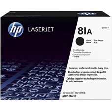 HP 81A (CF281A) Black Original Toner Cartridge, compatible with the following HP printers: HP LaserJet Enterprise M604dn, M604n, M605dn, M605n, M605x, M606dn, M606x, MFP M630f, MFP M630h, MFP M630z