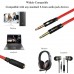 Headphone Splitter, Headset Splitter Cable 3.5mm Female to 2 Male Compatible with PC and Old Version Laptop