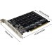 M.2 NVMe SSD to PCI-E x16 Host Controller Expansion Card, 4 x 64Gbps, 4 Port M Key Hard Drive Converter Reader Expansion Card, with LED Indicator, PCIE NVNE Adapter
