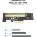 UGREEN M.2 NVME PCIe Adapter, M.2 NVME SSD to PCIe 4.0 X4 X8 X16 Adapter Card, Support M.2 M-Key and (B+M)-Key NVMe SSD 2280 2260 2242 2230 Size, Include Install Tool, Not for SATA SSD