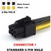 PCIe 6 Pin Male to 8 Pin (6+2) Male