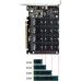 M.2 NVMe SSD to PCI-E x16 Host Controller Expansion Card, 4 x 64Gbps, 4 Port M Key Hard Drive Converter Reader Expansion Card, with LED Indicator, PCIE NVNE Adapter