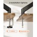 ErGear Single Monitor Arm for 13-34 inch Screens, Adjustable Pneumatic Spring Monitor Mount Holds up to 22 lbs, Computer Monitor Stand with VESA Mount, C-Clamp & Grommet Base, Max VESA 100x100mm