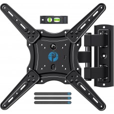 Pipishell Full Motion TV Wall Mount for 26-65 Inch Flat Curved Screen TVs, Max VESA 400x400mm up to 77 lbs, Swivel TV Mount Wall Bracket with Articulating Arms, Tilt, Extension, PIMF7