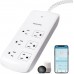 Philips 6 Outlet Smart Surge Protector, 4 Ft Braided Cord, Individual Control, 1080 Joule, Compatible with Alexa, Google Home, Bluetooth Set Up, No Hub Required, ETL Listed, White