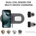 2 in 1 Wireless Charger,[New Update] 40W Double Wireless Charging Station for iPhone 16/16 Pro/15/14/13/12/11/8/Airpods,Dual 20W Fast Induction Charge mat for Samsung Galaxy/Buds3-Grey