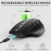 RAPOO Bluetooth Mouse for Laptop, Multi-Device Wireless Mouse Connect Up to 4 Devices, 4 Adjustable DPI, Rechargeable Ergonomic Mouse with Side Wheel, Laser Mouse for Computer Desktop, Black