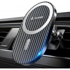 Magsafe Car Mount Pro [Strongest Magnet, Big Phone Friendly] 360° Rotation Magnetic Phone Holder for Car Vent for iPhone 17 Pro Max 16/15/14/13/12 Samsung S26/S25 (Carbon Fiber)