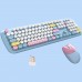 2.4G Full-Size Wireless Keyboard and Mouse Combo, Multi-Color Typewriter Style Round Keycap, Cute Candy Colors, Compatible with Notebook, PC 2.4G Full-Size Wireless Keyboard and Mouse Combo, Multi-Color Typewriter Style Round Keycap, Cute Candy Colors, Compatible with Notebook, PC