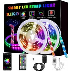 KIKO LED Strip Lights, Smart Color Changing Rope Lights 100ft  RGB Light Strips r Sync to Music