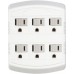 Globe Electric 6-Outlet Multi-Tap Wall Tap, Grounded, White Finish