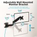 Suptek Gas Spring Single Arm Monitor Wall Mount for 13-32 Inch Screens - Full Motion Adjustable Arm Holds up to 22lbs, VESA 75x75/100x100mm Bracket Compatible with Computer Monitors, LCD Displays