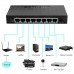 YuLinca 10 Port Mini PoE Switch with 8 Ports PoE+, 2 Fast Ethernet Uplink, 10/100Mbps, 120W 802.3af/at PoE