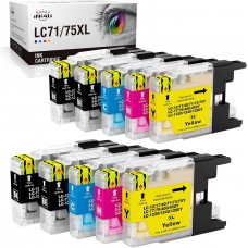 Cartridge Replacement for LC75 LC71 LC79 XL High Yield to Use with MFC-J6510DW MFC-J6710DW MFC-J6910DW MFC-J280W/3 BLACK/1CYAN/1YELLOW/1 MAGENTA 