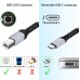 USB C Printer Cable 3FT, iSeekerKit Short USB-B to USB-C Printer Scanner Cord Compatible with MIDI, Google Chromebook Pixel, HP Canon Printers