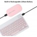 Rechargeable Bluetooth Keyboard and Mouse Combo Ultra-Slim Portable Compact Wireless Mouse Keyboard Set for Android Windows Tablet Cell Phone iPhone iPad Pro Air Mini, iPad OS/iOS 13 and Above (Pink)