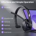 Bluetooth Headset, Wireless Headset with Noise Canceling Microphone & Mic Mute, 55Hrs Working Time Trucker Headset Bluetooth V5.3 Single-Ear Headphones for Work from Home/Truck Driver/Office/Cellphone