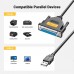 USB to DB25 Parallel (25 Pin) Printer Cable Adapter 6FT Male to Female Connector DB25 IEEE 1284 Converter for Old Printer Support Windows 7/8/10/11/Mac/Linux