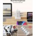 Power Strip Surge Protector with USB, 5ft Extension Cord, Flat Plug, Tower Power Bars with 8 Outlets, 1 USB C Port and 3 USB-A Ports, Charging Station, Compact for Travel, Home, Room, Office