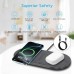 2 in 1 Wireless Charger,[New Update] 40W Double Wireless Charging Station for iPhone 16/16 Pro/15/14/13/12/11/8/Airpods,Dual 20W Fast Induction Charge mat for Samsung Galaxy/Buds3-Grey