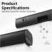 Sound Bar for TV 16-inch, Cinematic TV Bluetooth Sound Bar with Impactful Bass with Remote Control, Wall Mountable Soundbar Work with Traditional or Smart TV, Computer