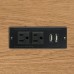 Desktop Power bar with 2 Outlets 2 USB 2.1A Insert Mounting Good for Tabletop Sofa Cabinet Nightstand