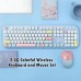2.4G Full-Size Wireless Keyboard and Mouse Combo, Multi-Color Typewriter Style Round Keycap, Cute Candy Colors, Compatible with Notebook, PC 2.4G Full-Size Wireless Keyboard and Mouse Combo, Multi-Color Typewriter Style Round Keycap, Cute Candy Colors, Compatible with Notebook, PC