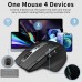 RAPOO Bluetooth Mouse for Laptop, Multi-Device Wireless Mouse Connect Up to 4 Devices, 4 Adjustable DPI, Rechargeable Ergonomic Mouse with Side Wheel, Laser Mouse for Computer Desktop, Black