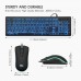 Rii RGB Keyboard and Mouse RK105, Wired Keyboard and Mouse Combo, USB Keyboard and Mouse Set,Quiet Input Gaming Keyboard,Optical RGB Mouse for School,Office,Business and Gaming