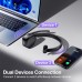 Bluetooth Headset, Wireless Headset with Noise Canceling Microphone & Mic Mute, 55Hrs Working Time Trucker Headset Bluetooth V5.3 Single-Ear Headphones for Work from Home/Truck Driver/Office/Cellphone