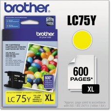 Brother LC75Y High Yield XL Series Ink Cartridge Retail Packaging (Yellow)