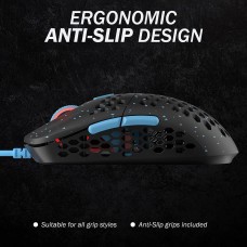 HK Gaming Mira M Ultra Lightweight Honeycomb Shell Wired RGB Gaming Mouse - Up to 12 000 cpi | 6 Buttons - 63g Only (Mira-M, Blue Phantom)